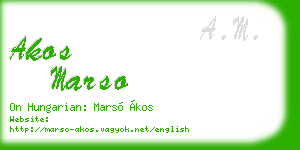 akos marso business card